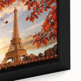 Extra large black wall art of Paris scenery on textured canvas, featuring vibrant colors, ideal for living room decor.