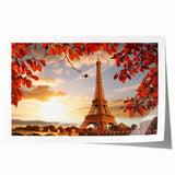 Extra large wall art featuring a Parisian street scene in muted watercolor tones on rolled canvas.