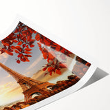 Extra large wall art featuring line art flowers and Paris scenery in black and white tones.