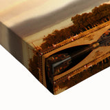 Large art of a black and white Paris landscape on stretched canvas, ideal for bedroom decor.