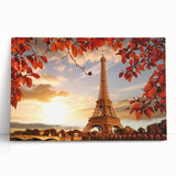 Black and white photo of Paris streets on stretched canvas, ideal for kitchen wall art.