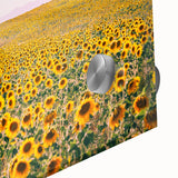 Large abstract wall art of Provence scenery in muted earth tones on acrylic glass, ideal for dining room art.