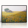 Large abstract wall art depicting the Provence landscape in muted earth tones on a framed acrylic.