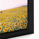 Extra large framed canvas depicting a colorful Provence landscape with textured brush strokes, ideal for living room decor.