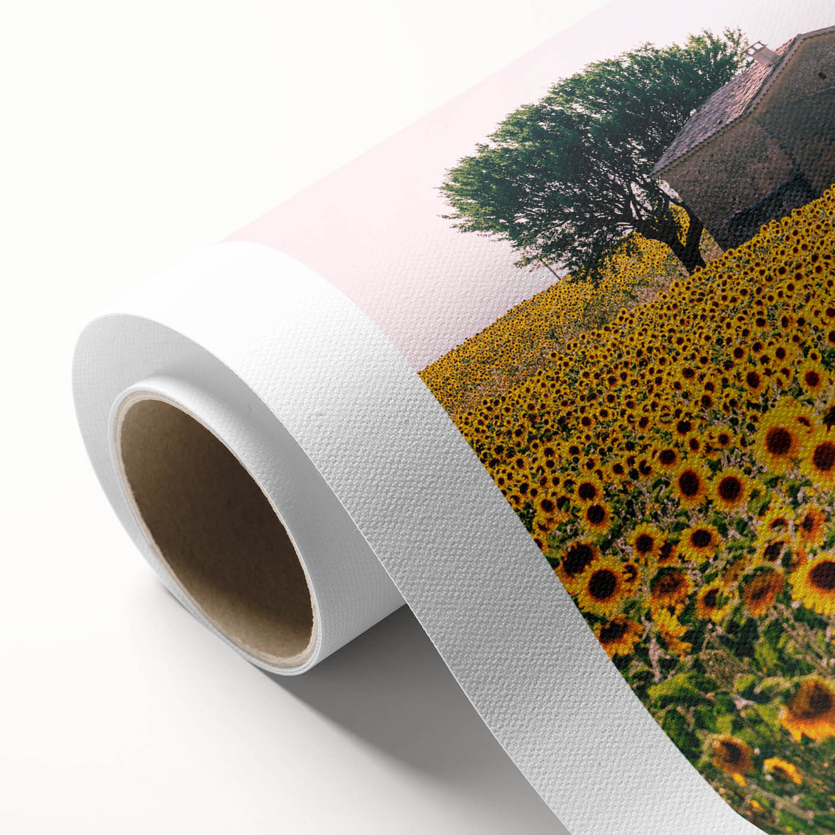 Art Deco poster of Provence landscape in pastel shades on rolled canvas, ideal for nursery wall art.