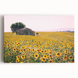 Black and white stretched canvas of a Provence landscape, ideal for kitchen wall art or bedroom decor.