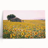 Black and white image of a Provence scenery on large stretched canvas, suitable for kitchen wall art.