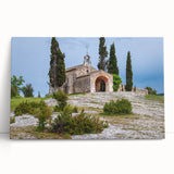 Large black and white stretched canvas of a South France scenery, ideal for kitchen wall art.