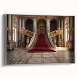 Landscape art painting of Versailles with colorful foliage on framed canvas, ideal for living room decor.