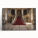 Large black and white photo of the Versailles Palace gardens on stretched canvas, ideal for kitchen wall art.