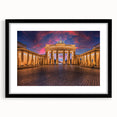 Colorful abstract art print of Berlin scenery on a textured, extra large canvas, ideal for living room decor.