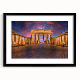 Colorful abstract art print of Berlin scenery on a textured, extra large canvas, ideal for living room decor.