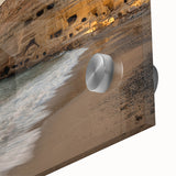 Acrylic print of a large abstract depiction of Crete, Greece in muted earth tones, ideal for dining room art.