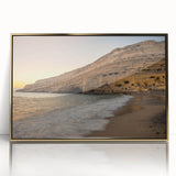Acrylic print of a Crete, Greece landscape in gold frame, ideal for modern art wall decor.
