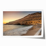 Extra large rolled print of Crete, Greece scenery with vibrant floral elements, ideal for dining room wall art.