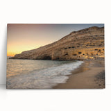 Black and white large art print of Crete, Greece, on stretched canvas, ideal for kitchen wall art.