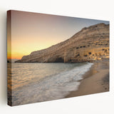 Large canvas art of Crete, Greece scenery in vibrant blue and white tones, ideal for kitchen wall art.