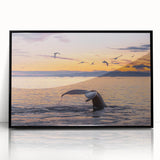 Large abstract wall art featuring a minimalist Greenland scenery in muted green and black tones on a framed acrylic.