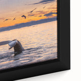 Close-up of textured black wall art depicting a European Greenland scenery on a framed canvas.