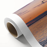 Art Deco style poster of a serene Greenland landscape on rolled canvas, with muted green and blue tones.