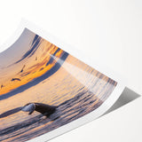 Extra large wall art featuring line art flowers in muted green and white tones on a rolled print.