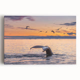 Monochrome landscape of Greenland on stretched canvas, ideal for kitchen wall art or bedroom ambiance.