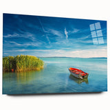 Acrylic print of a large abstract European scenery in muted earth tones, ideal for bedroom or dining room art.