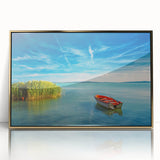 Art Deco-style poster of a European cityscape, framed in gold acrylic, ideal for modern art wall decor in a nursery.