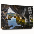 Acrylic print of an Irish landscape in muted green and blue tones, ideal for dining room decor.
