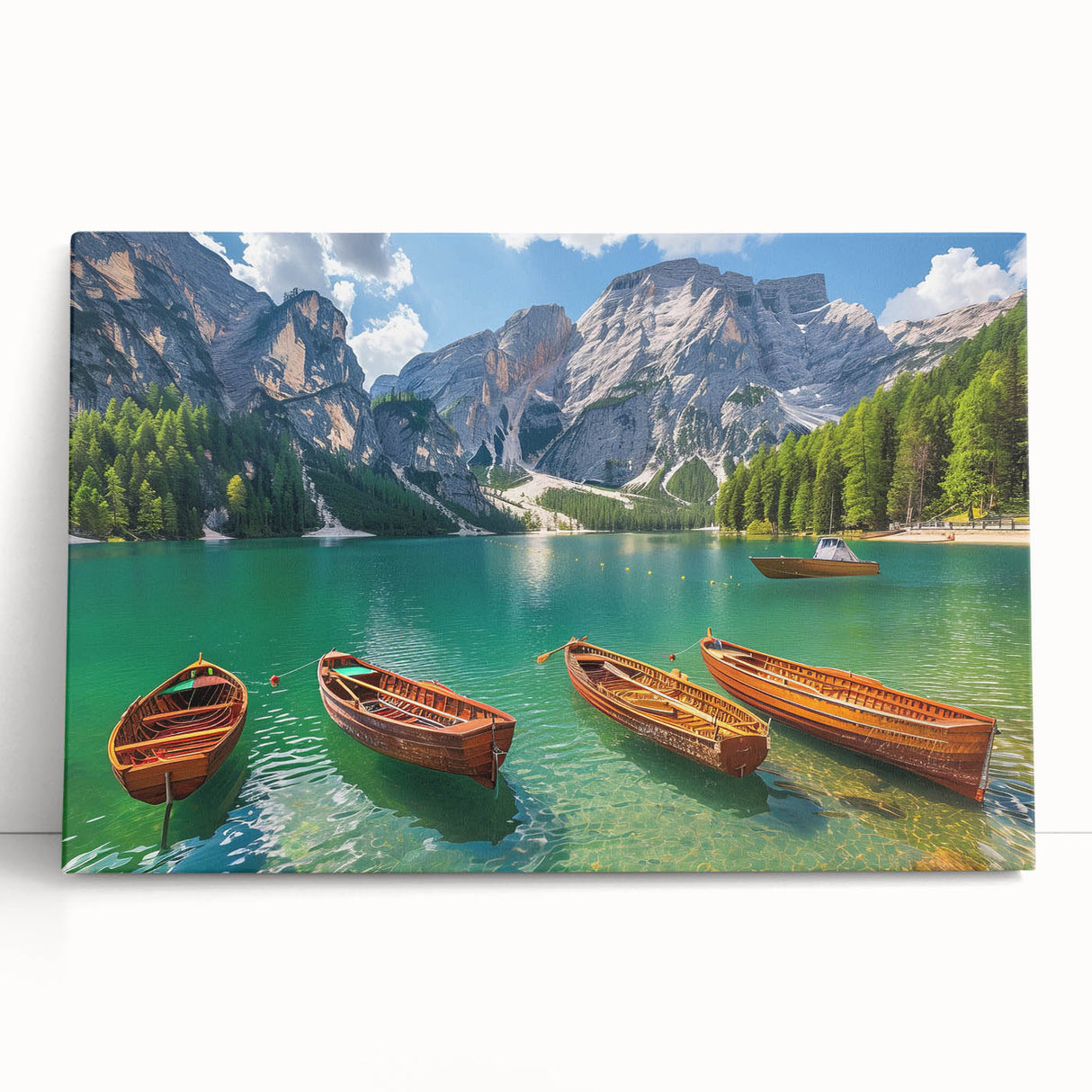 Large black and white canvas print of the Dolomites in Italy, ideal for kitchen art.
