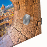 Acrylic print of a large abstract depiction of Florence in muted earth tones, ideal for dining room art.