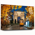 Acrylic print of Milan scenery with vibrant twilight hues, ideal for dining room art.