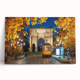 Black and white photo of Milan scenery on large stretched canvas, ideal for kitchen wall art.