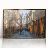 Acrylic print of Rome scenery in art deco style with gold frame, suitable for modern art wall decor.