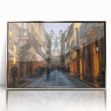 Acrylic print of Rome scenery in silver frame, featuring muted earth tones, ideal for modern art wall decor.