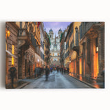 Black and white stretched canvas of Rome scenery, ideal for kitchen wall art or bedroom ambiance.