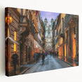 Large art depicting the Rome skyline in muted earth tones on stretched canvas, suitable for kitchen wall art.