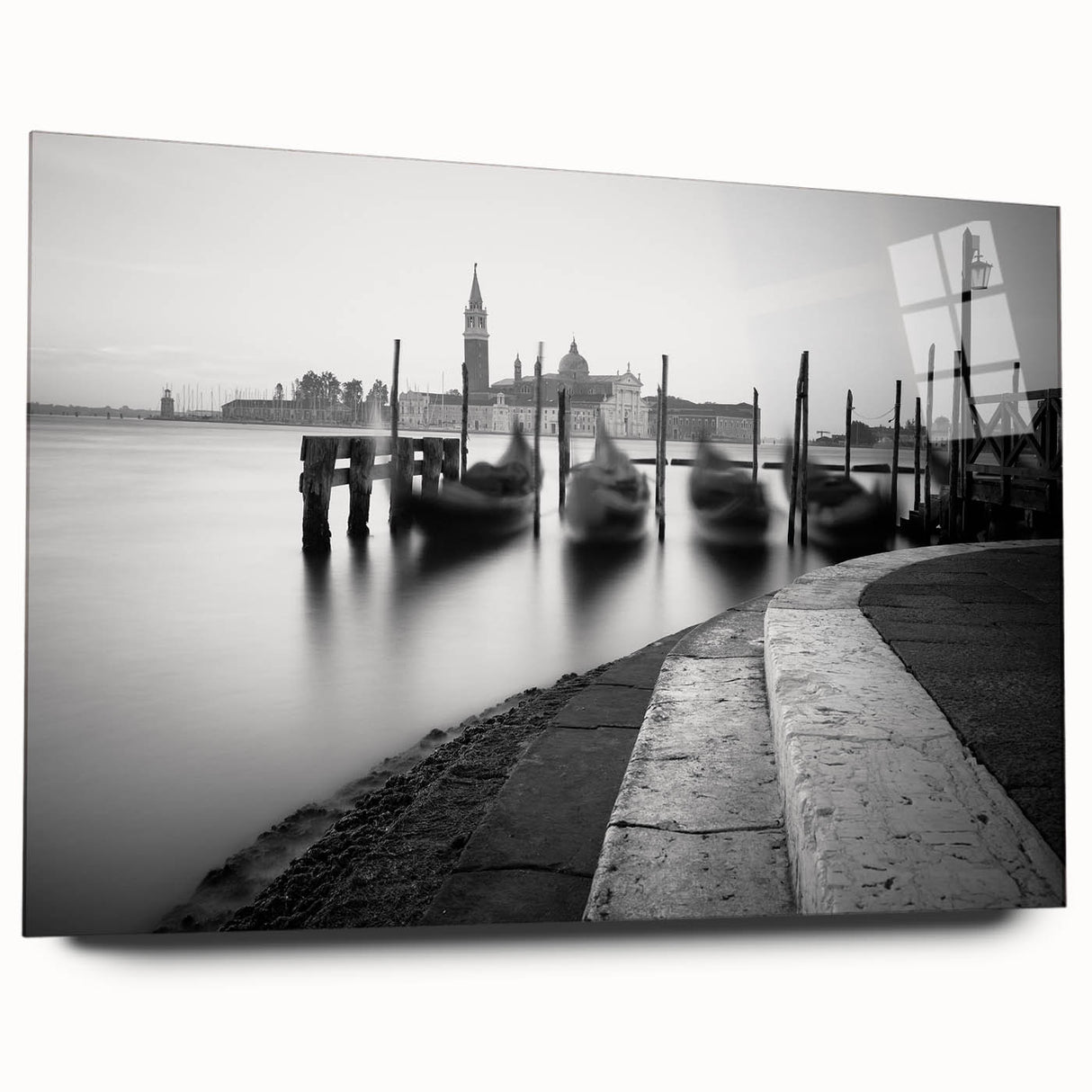 Acrylic print of Venice scenery in muted earth tones, ideal for bedroom or dining room decor.