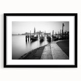 Abstract art print of Venice with colorful, textured brush strokes on a large framed canvas, ideal for living room decor.