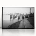 Large abstract wall art of Venice scenery in black acrylic frame, ideal for modern living room decor.