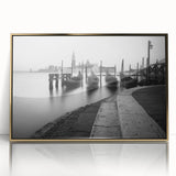 Framed acrylic print of Venice scenery in muted gold tones, ideal for modern art wall decor.