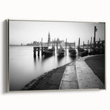 Framed canvas of a vintage Venice landscape painting in colorful hues, ideal for living room decor.
