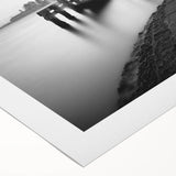 Art deco poster of Venice scenery in muted blues and grays on rolled canvas, suitable for dining room wall art.