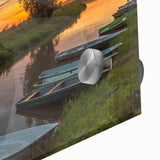 Large abstract wall art of a European scenery in Latvia, featuring muted earth tones on acrylic glass.