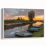 Vintage poster art of a European Latvia scenery on a framed canvas, with a blend of colorful and black tones.