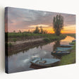 European cityscape with muted earth tones on a large stretched canvas, ideal for kitchen wall art.