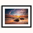 Extra large abstract art print of a colorful, textured European scenery on a black framed canvas.