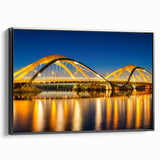 Black and white framed canvas of Amsterdam landscape with vintage poster art style, ideal for bedroom decor.