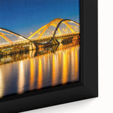 Black wall art featuring a textured, colorful Amsterdam cityscape on extra large framed canvas, ideal for living room decor.