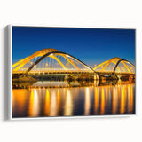 Vintage poster art of Amsterdam with colorful buildings and canals on extra large framed canvas, ideal for living room decor.